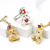 Customized Logo Colorful Mini Cute Bear Keychain Souvenir Metal Key Chain