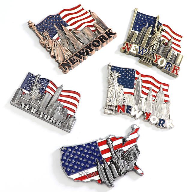 Wholesale OEM Personalized New York City Tourist Souvenir Item Gifts Metal Fridge Magnet