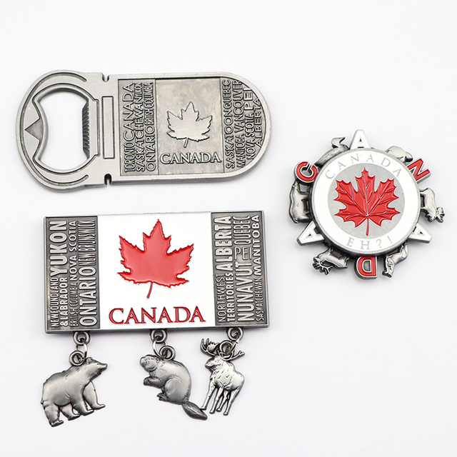 Customised Made Canada City Tourist Souvenir Custom 3d Metal Refrigerator Magnetic Fridge Magnets