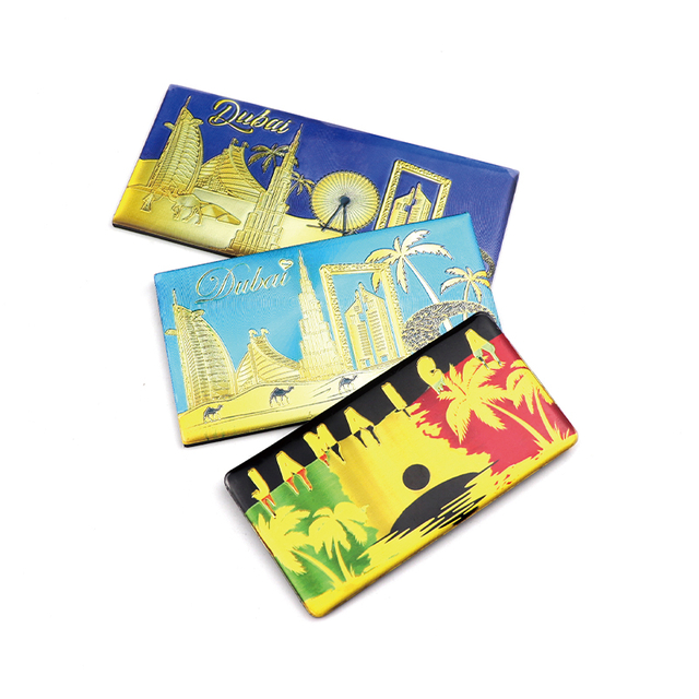 Custom Dubai Jamaica Souvenir Countries Island Beach Souvenir Aluminum Foil Fridge Magnet