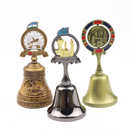Customized Design Logo Metal Countries City Tourist Gift Kazakhstan Souvenir Bell Dinner Bell
