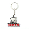 Custom Souvenir Factory Zinc Alloy Denmark Souvenir Keyrings Metal Keychain