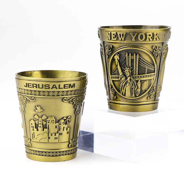 Wholesale Personalized Custom Design Logo Engraved Unique Metal Shot Glasses Souvenir