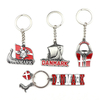 Custom Souvenir Factory Zinc Alloy Denmark Souvenir Keyrings Metal Keychain