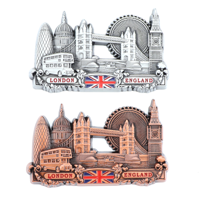 Custom Design Zinc Alloy London Tourist Souvenir 3D Metal Fridge Magnet