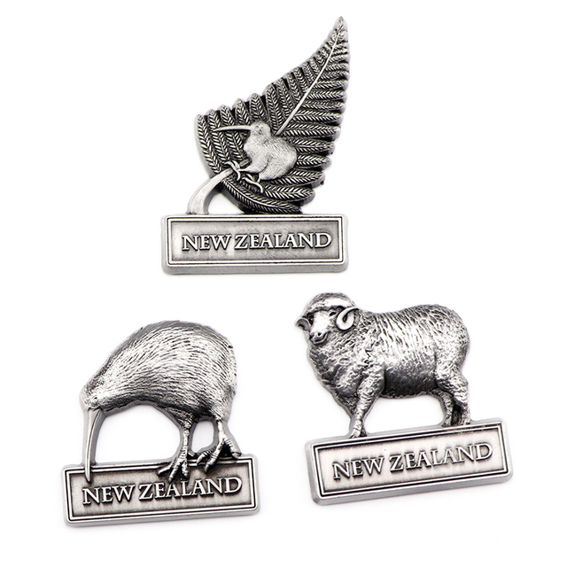 Factory Customised Design Zinc Alloy New Zealand Souvenirs Metal Fridge Magnet Pendant