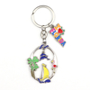 Customized Made Sea Beach Island Curacao Souvenirs Enamel Metal Keychain Key Charms