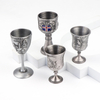 Customized Design Zinc Alloy Country City Souvenir Metal Shot Glass with Stem