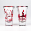 Manufacture Custom Color Logo Unique Tourist Souvenir Electroplating Glass Shot Glasses