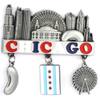 Custom USA Souvenir Magnet City Texas Boston New York Metal Fridge Magnet with Pendant