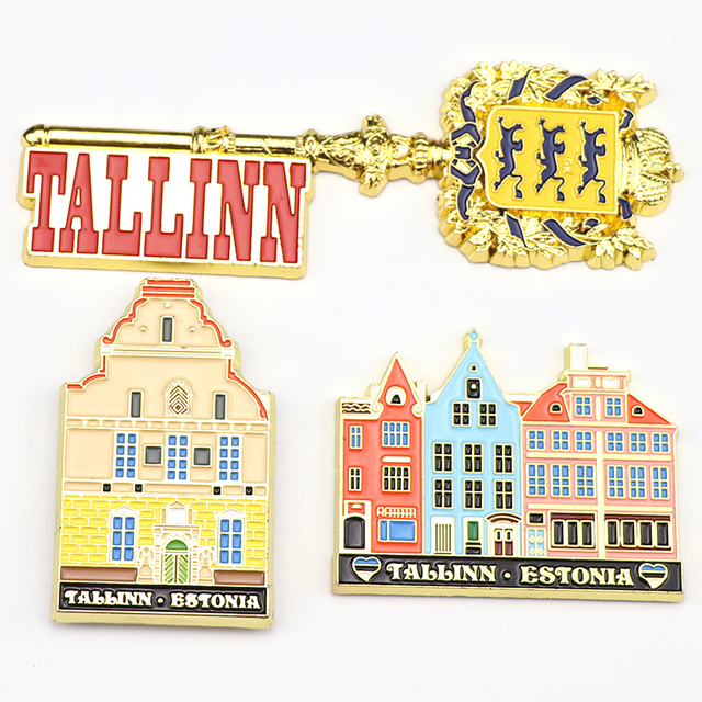 Factory Direct Supply Custom Metal Estonia Tallinn Tourist Souvenir Fridge Magnet