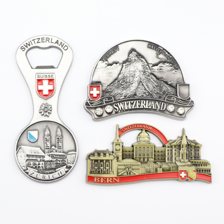Wholesale Personalized Custom Metal Switzerland Swiss Souvenir Fridge Magnet