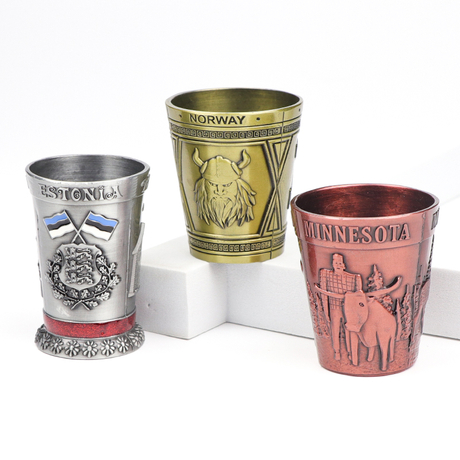 Manufacture Custom Made Zinc Alloy Norway Viking Souvenir Tourist Gift Metal Shot Glasses
