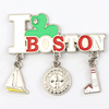 Custom USA Souvenir Magnet City Texas Boston New York Metal Fridge Magnet with Pendant