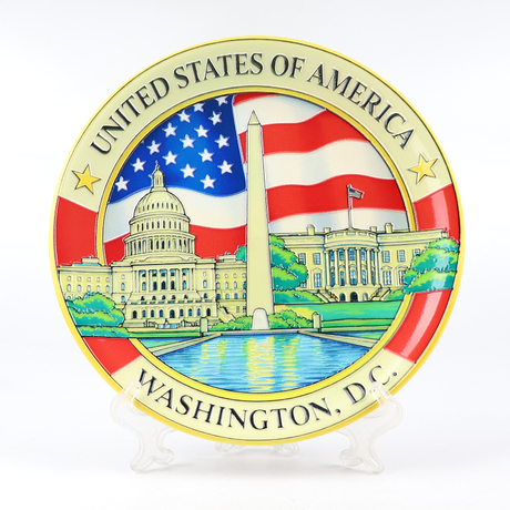 Custom Design Printed US Travel Gifts Washington DC Souvenir Ceramic Plates