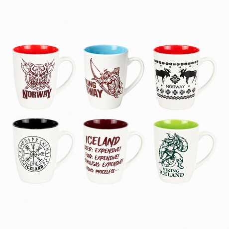 Custom Logo Viking Iceland Norway Souvenir Porcelain Mug Ceramic Coffee Cup
