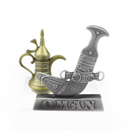 Custom Design Zinc Alloy Oman Countries City Travel Souvenir Crafts Small Mini Sculpture Metal Figurine
