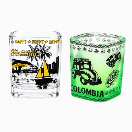 Wholesale Custom Logo Engraved Countries Souvenir Mini Square Shot Glasses