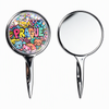 Personalized Custom Logo Travel Souvenir Handheld Mirror Liquid Glitter Quicksand Compact Mirror