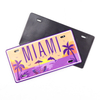 Custom Logo Aluminum Miami Beach Souvenir Metal Car License Plate Fridge Magnet for Gift Shops Wholesalers