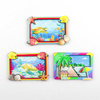 Customized Made Beach Seaside Souvenir Two Layer 3d Epoxy Wood MDF Fridge Magnet