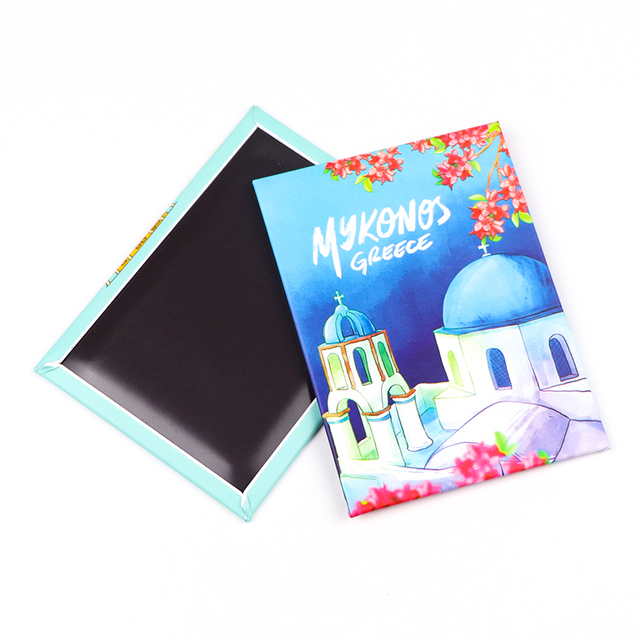 Customized Logo Greece Countries Souvenir Gift Metal Tin Plate Tinplate Refrigerator Fridge Magnet