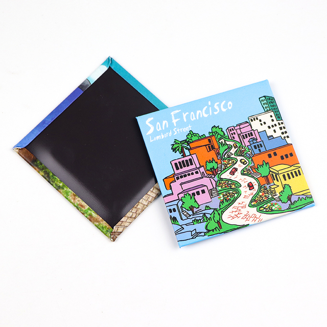 Custom Printed Logo San Francisco Souvenirs Magnet for Fridge Tin Plate Refrigerator Magnet
