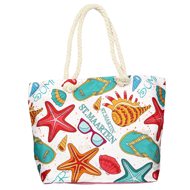 Customized Logo Tourist Souvenirs Bag Reusable Shopping Canvas Beach Tote Bag
