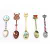 Customized Logo Antique Gold Copper Plated Metal Spoon Countries Tourist Souvenir Spoon