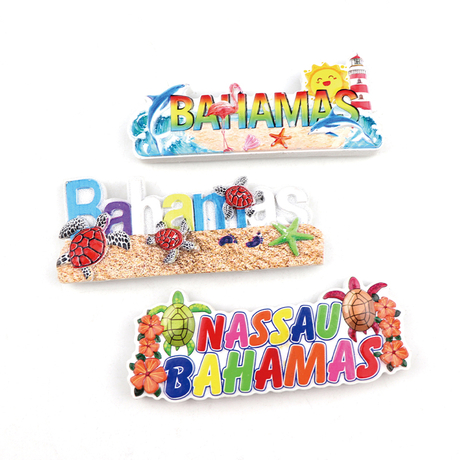 Customized Design Sea Beach Island Bahamas Souvenir Magnet 3d Resin Souvenir Fridge Magnet