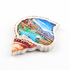 Customised Printed Logo Shape Beach Sea Ocean Tourist Souvenir 3d Poly Resin Fridge Magnet