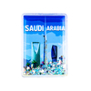 Custom Printed Logo Liquid Glitter Sand Refrigerator Magnet Saudi Arabia Souvenirs Quicksand Acrylic Fridge Magnets