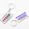 Custom Logo Car License Plate Keychain Metal Island Beach Tourist Souvenir Keyring Key Chain