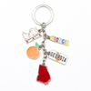 Customized Zinc Alloy Country City Tourist Souvenir Enamel Keychain Keyrings Metal Key Charms