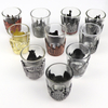 Personalized Custom Logo Shot Glasses Travel Souvenirs 2oz Metal with Glass Shot Glass