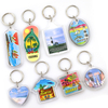 Custom Logo Souvenir Blank Clear Transparent Round Acrylic Keychain Key Charms
