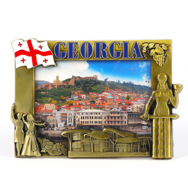 Factory Custom Design Zinc Alloy Metal Georgia Souvenir Picture Photo Frame