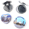 Wholesale Custom Logo Mini Small Chicago Tourist Souvenir Foldable Hand Pocket Mirror