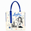 Customized Canvas Polyester Shopping Bag Eco Reusable City Tourist Souvenir Tote Bag with Logo