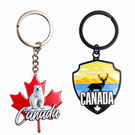 Manufacturer Custom Logo Canada Design City Tourist Souvenir Keychain Metal Key Chain