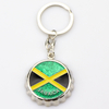 Customized Logo Engraved Epoxy Beach Souvenir Key Chain Bottle Cap Shaped Metal Bottle Opener Keychain