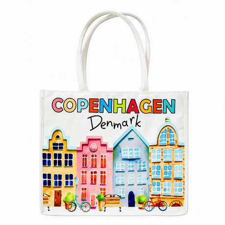Custom Printing Logo Eco Shopping Bag Denmark Copenhagen Souvenir Tote Bag