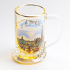 Custom Logo Printed Decal Sublimation Tourist Souvenir Gold Rim Trumpet Shot Glass 
