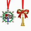 Custom Logo Engraved US New York Souvenir Decor Gifts Hanging Metal Glitter Christmas Ornaments Pendant