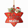 Custom Logo Engraved US New York Souvenir Decor Gifts Hanging Metal Glitter Christmas Ornaments Pendant