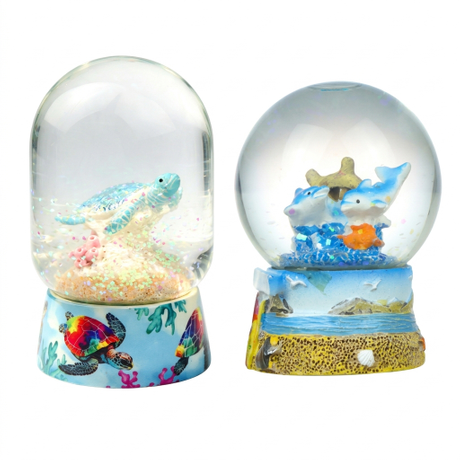 Manufacturer Custom Resin Snowball Snow Globe Beach Island Tourist Souvenir Decorative Resin Crafts