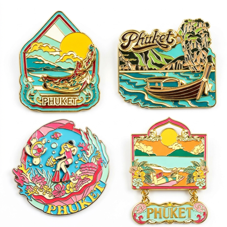 Manufacturer Custom Design Thailand Tourist Souvenir 3D Metal Magnetic Sticker Fridge Magnet