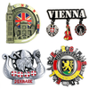 Customised Made Metal Ref Fridge Magnet European Countries Tourist Souvenir Gifts Decoration