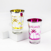Customized Laser Engraving Logo Cities London Dubai Souvenir Shot Glass Electroplating Trumpet Shot Glasses