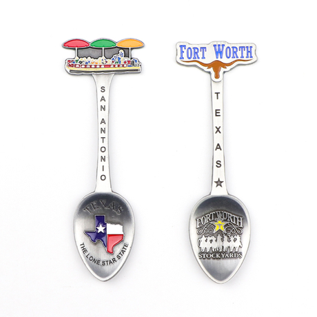 Wholesale Custom Logo Zinc Alloy Countries Tourist Souvenir Enamel Metal Souvenir Spoon
